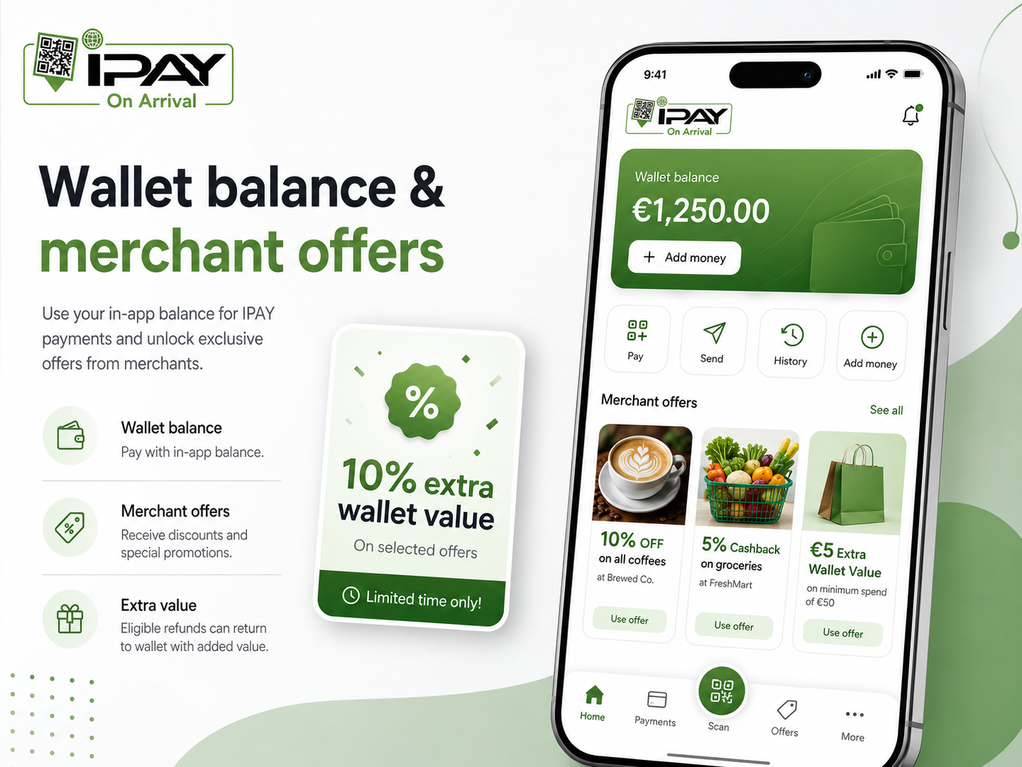 IPAY wallet balance and merchant offers
